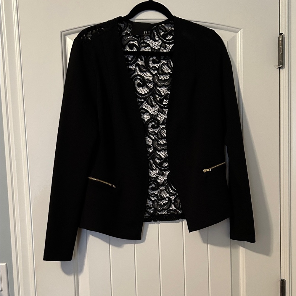 Kaii Black Blazer with Lace Accents